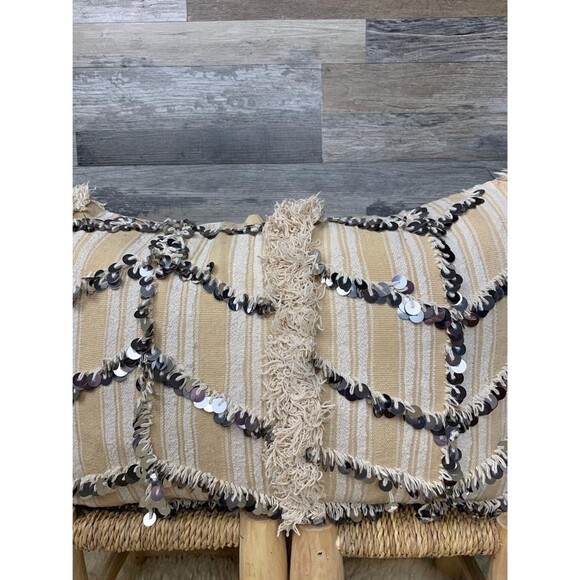 Vintage Handira Pillow, Authentic Moroccan Berber Throw Cushion 03YS00211 - Picture 7 of 10